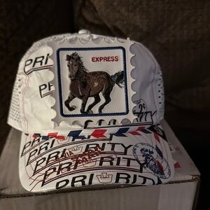 White Express Horse Graphic Cap